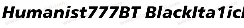 Humanist777BT BlackIta1icB字体转换